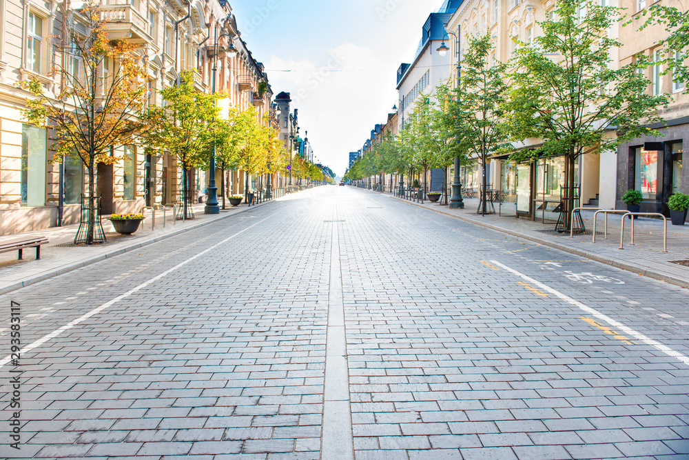 A cobbled city street