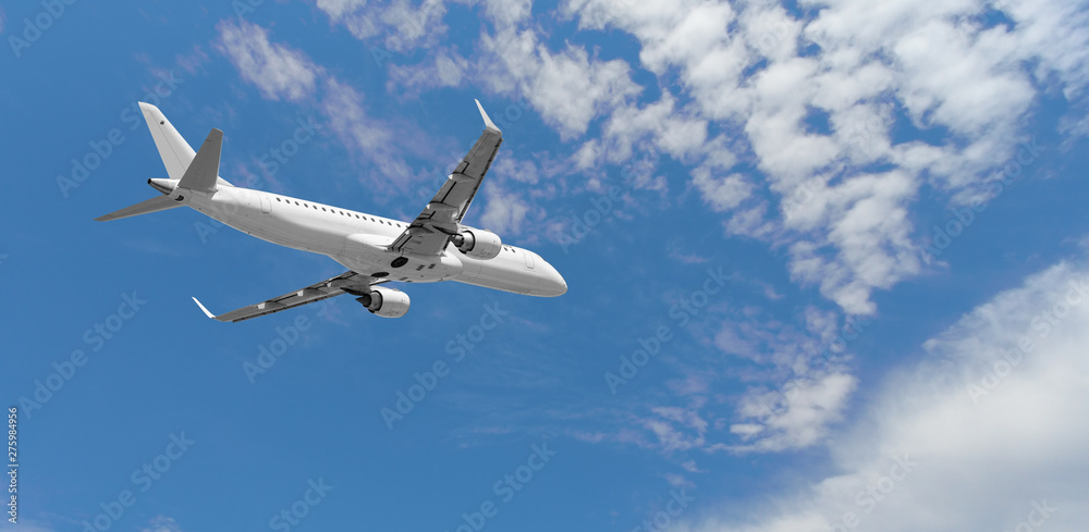 An airplane flying overhead