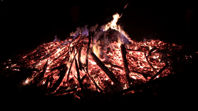 a gif of a campfire at night
